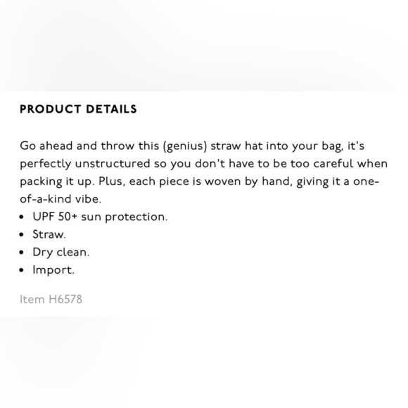 Madewell Packable Mesa straw hat. Very good condition. Style H6578 - Picture 3 of 8